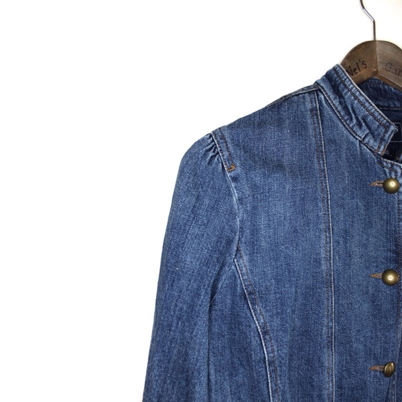 Vintage Chaps Distressed Denim Jean Jacket Medium / Large - Picture 2 of 7